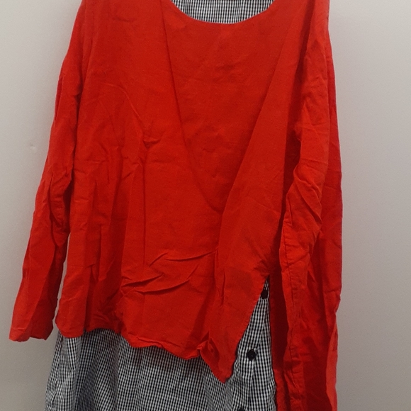 GraciLA Red black & white HEM top Tunic size XL - Picture 3 of 14